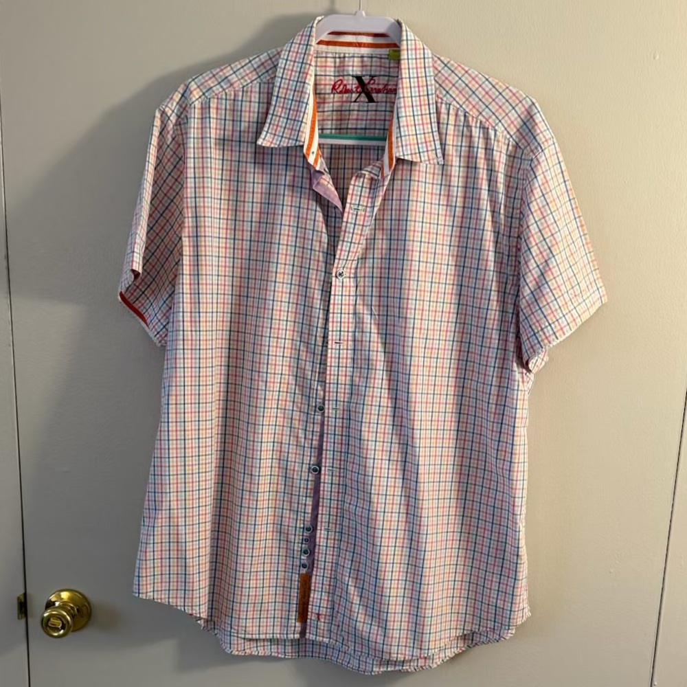 Robert Graham Multicolor Short Sleeve Dress Shirts for Men (3XL)